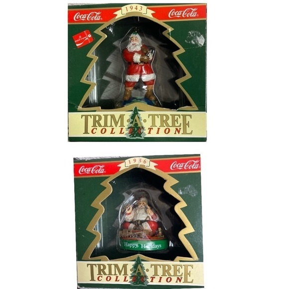 - Trim A Tree 1990’s Coca Cola Ornaments .Set of 2 - Picture 1 of 2